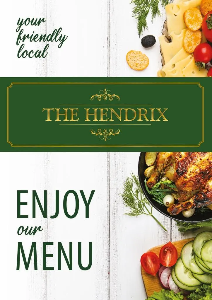 The front side of The Hendrix menu